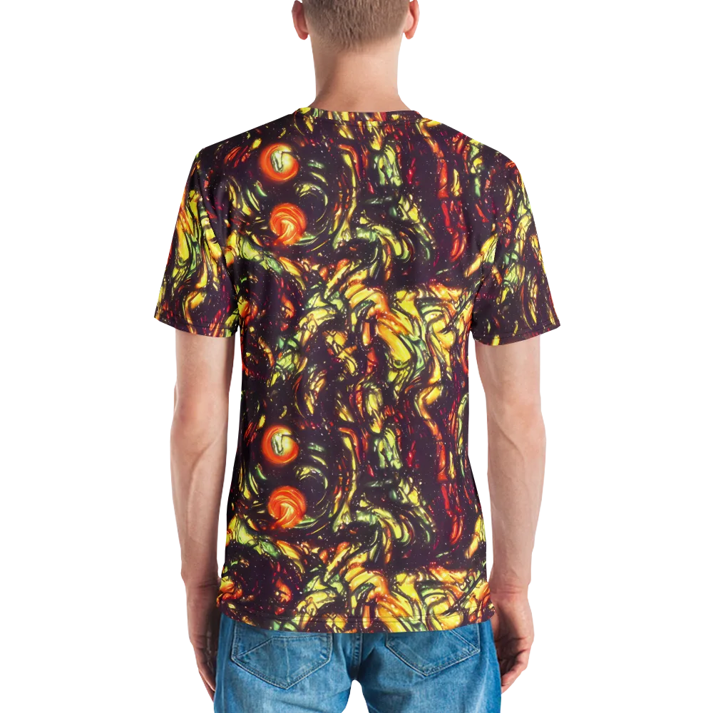 Cosmic Wildfire on Men's Crew Neck T-Shirt — Back