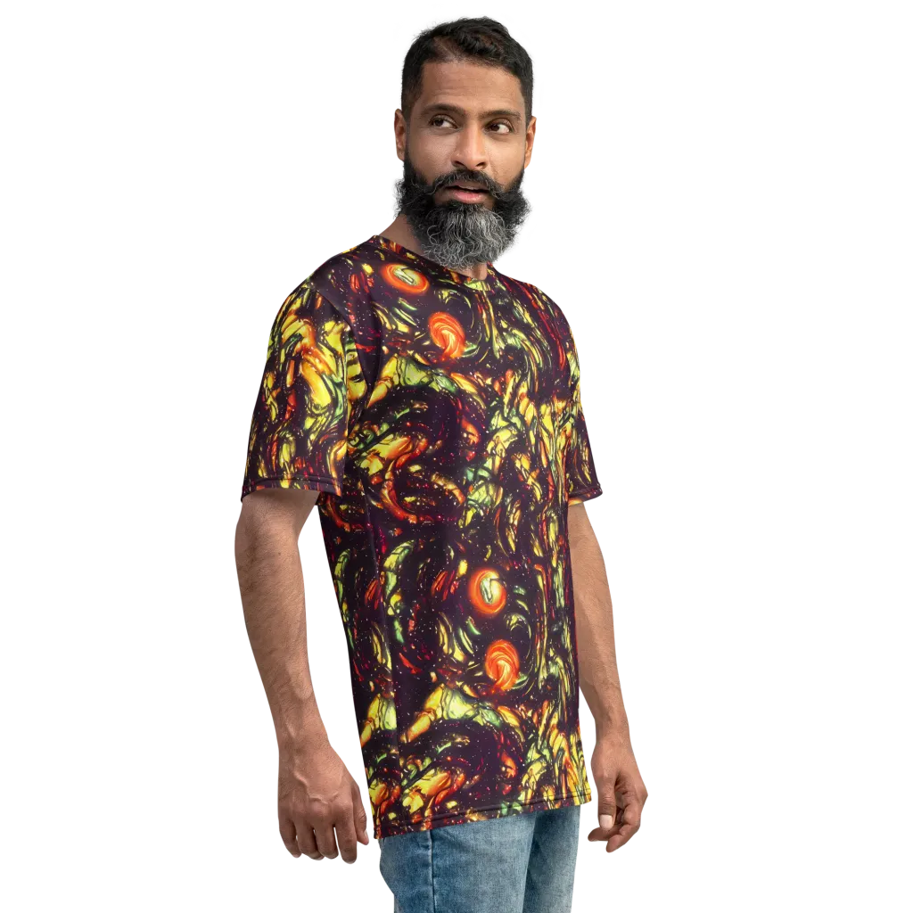 Cosmic Wildfire on Men's Crew Neck T-Shirt — Right
