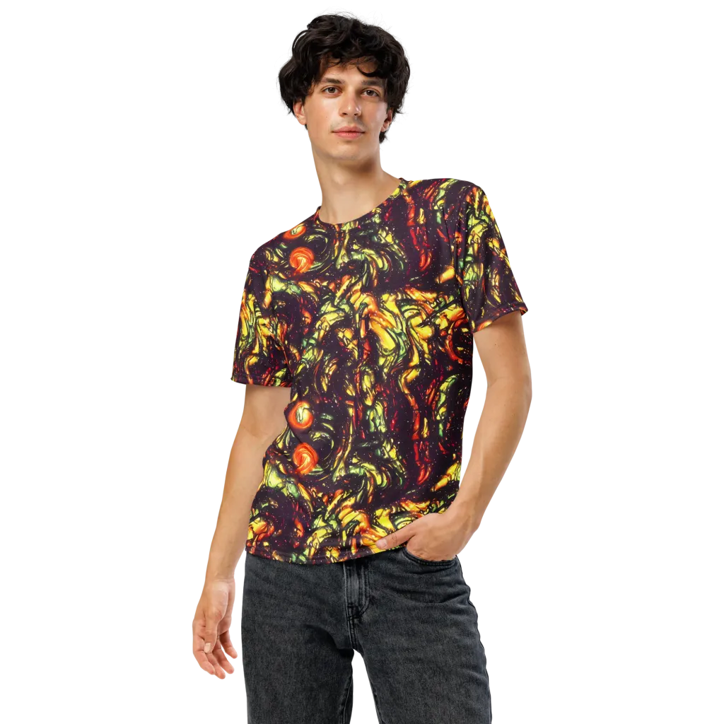 Cosmic Wildfire on Men's Crew Neck T-Shirt — Front