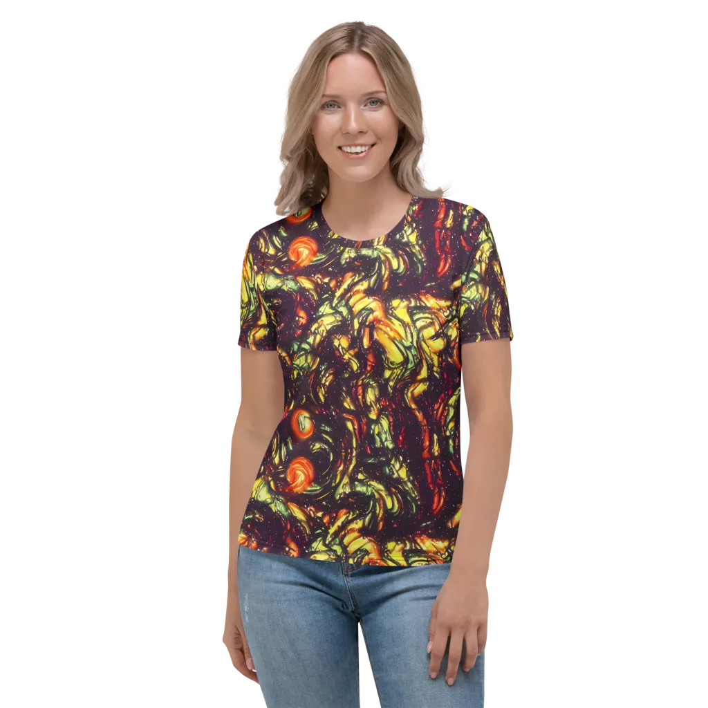 Cosmic Wildfire on Women's Crew Neck T-Shirt — Front
