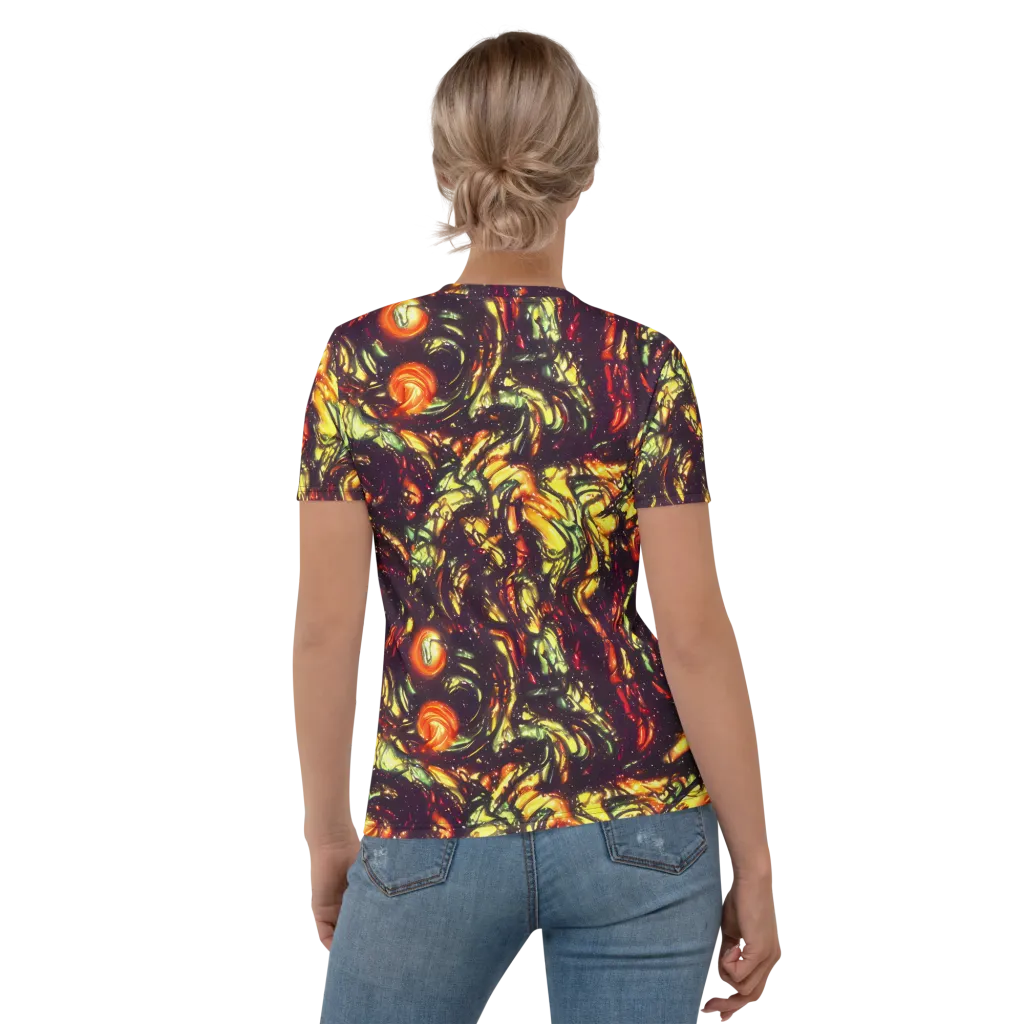 Cosmic Wildfire on Women's Crew Neck T-Shirt — Back