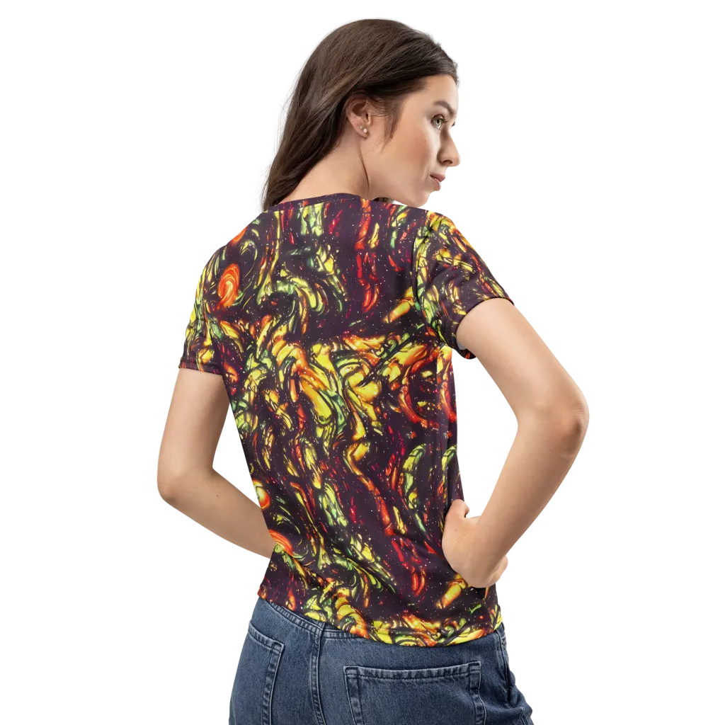 Cosmic Wildfire on Women's Crew Neck T-Shirt — Back