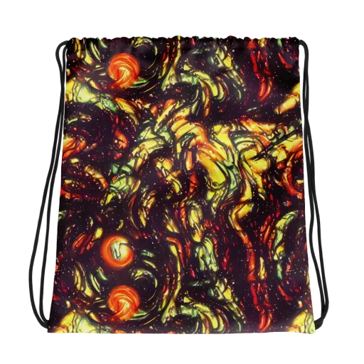 Cosmic Wildfire on a Drawstring Bag