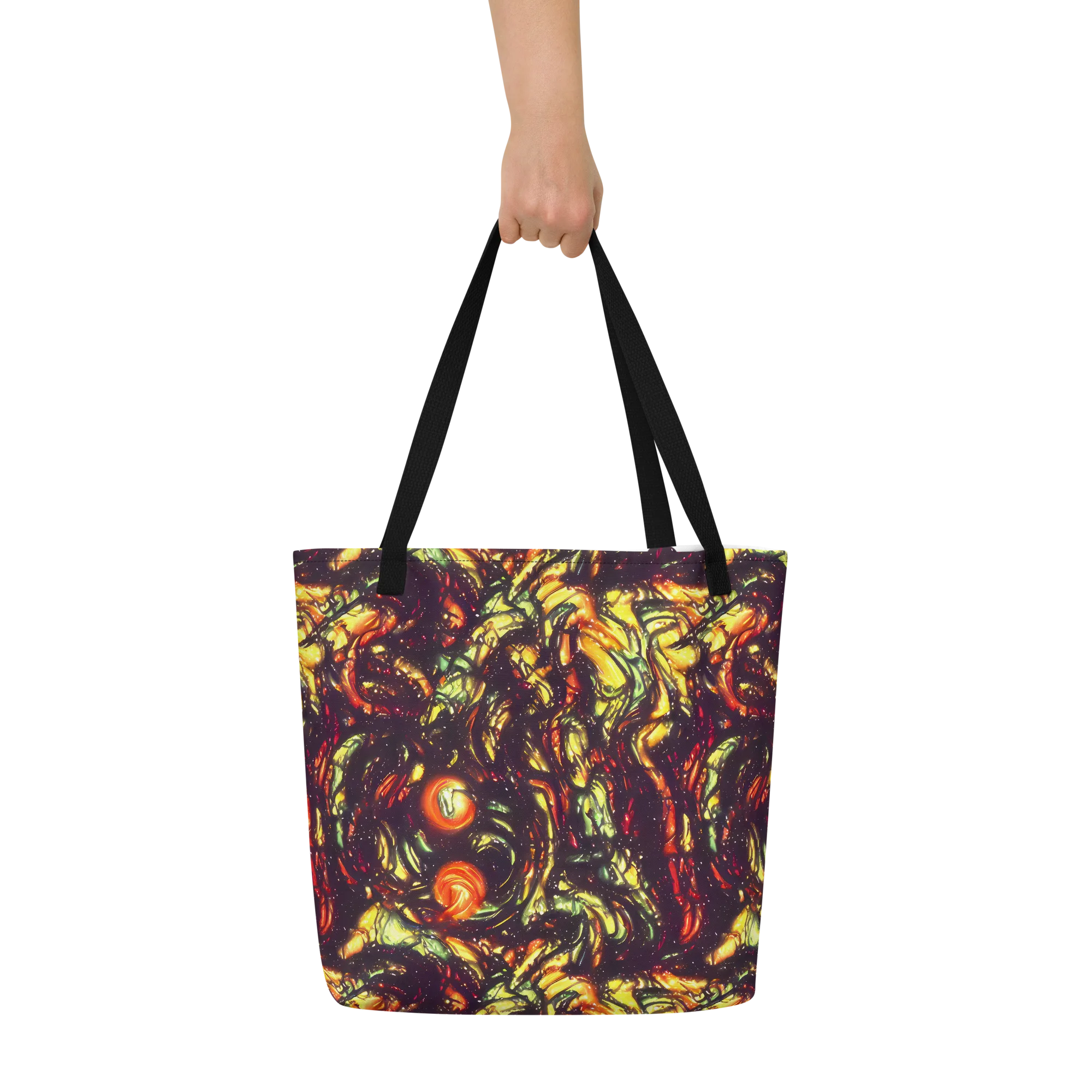 Cosmic Wildfire on Large Tote Bag W/ Pocket — Front