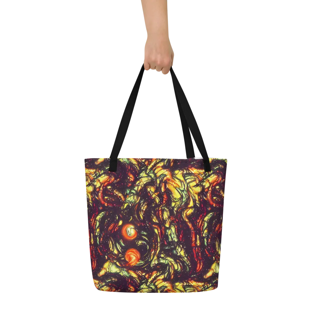Cosmic Wildfire on Large Tote Bag W/ Pocket — Front