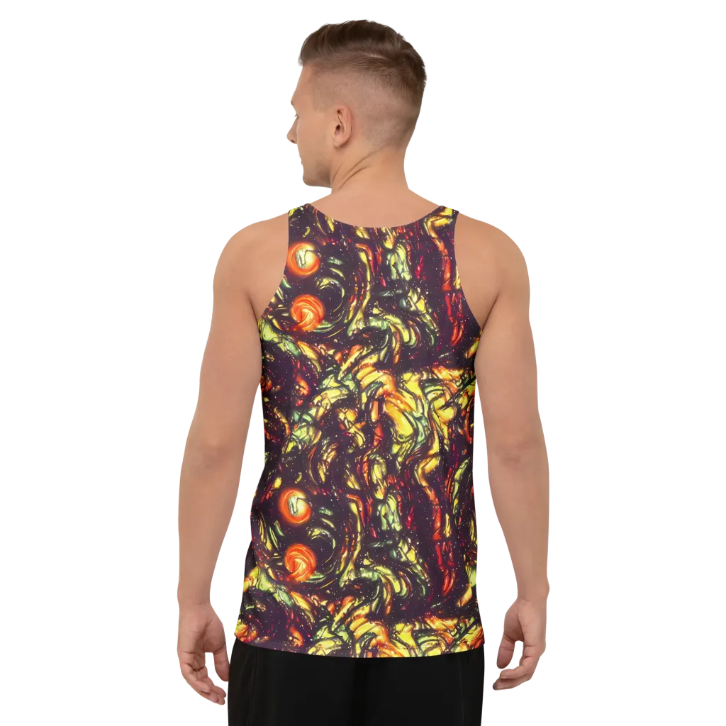 Cosmic Wildfire on Men's Tank Top — Back