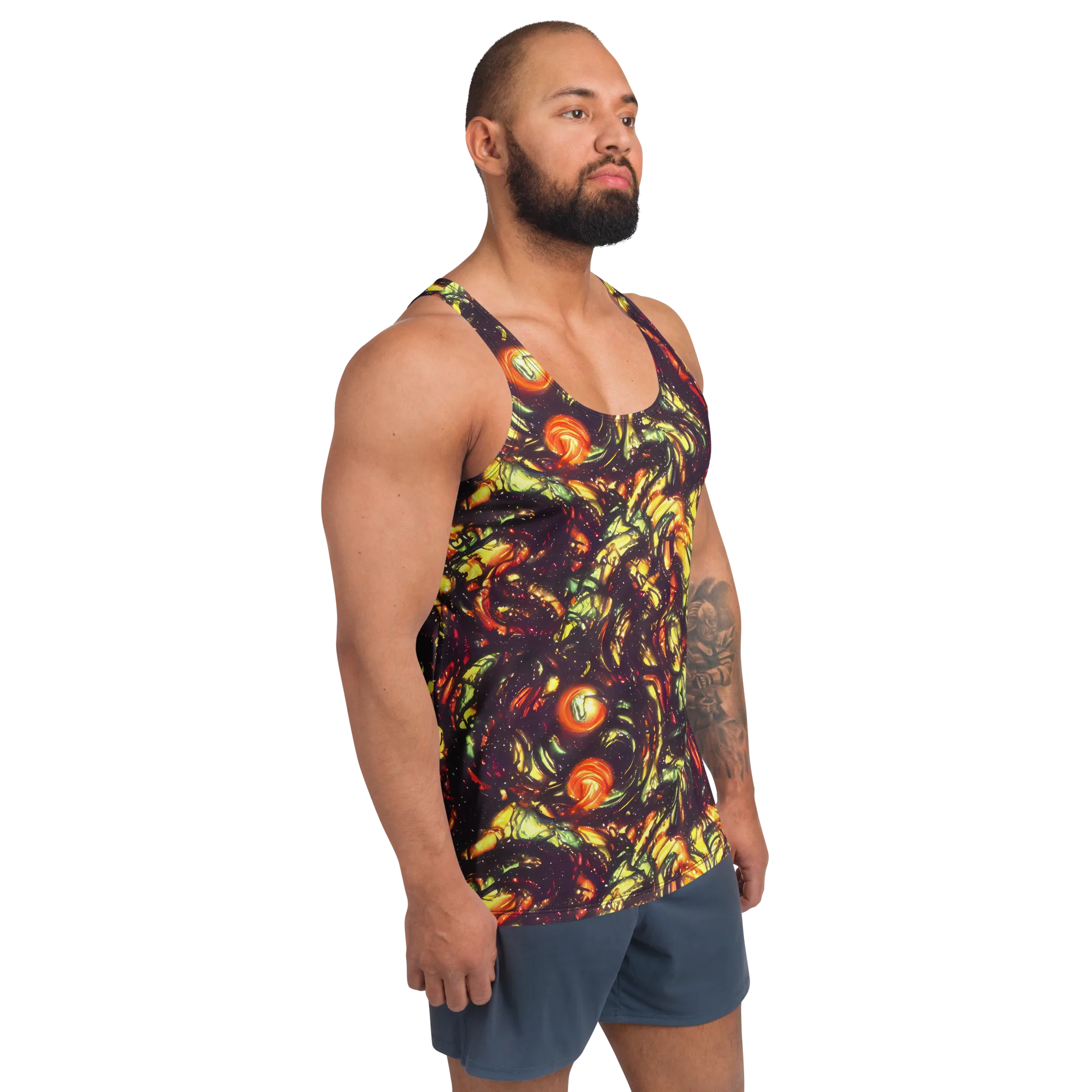 Cosmic Wildfire on Men's Tank Top — Right Front