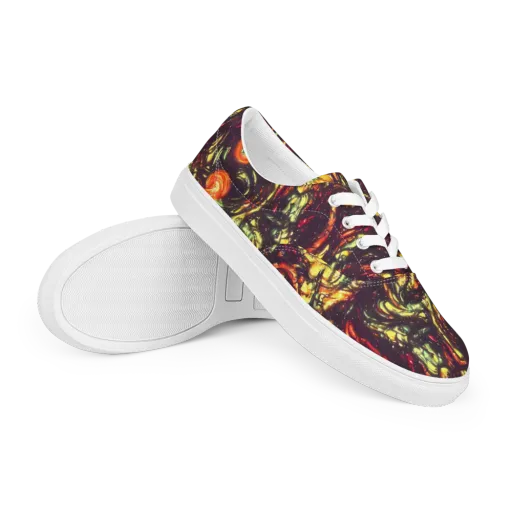 Cosmic Wildfire on a Men's Lace-Up Canvas Shoes