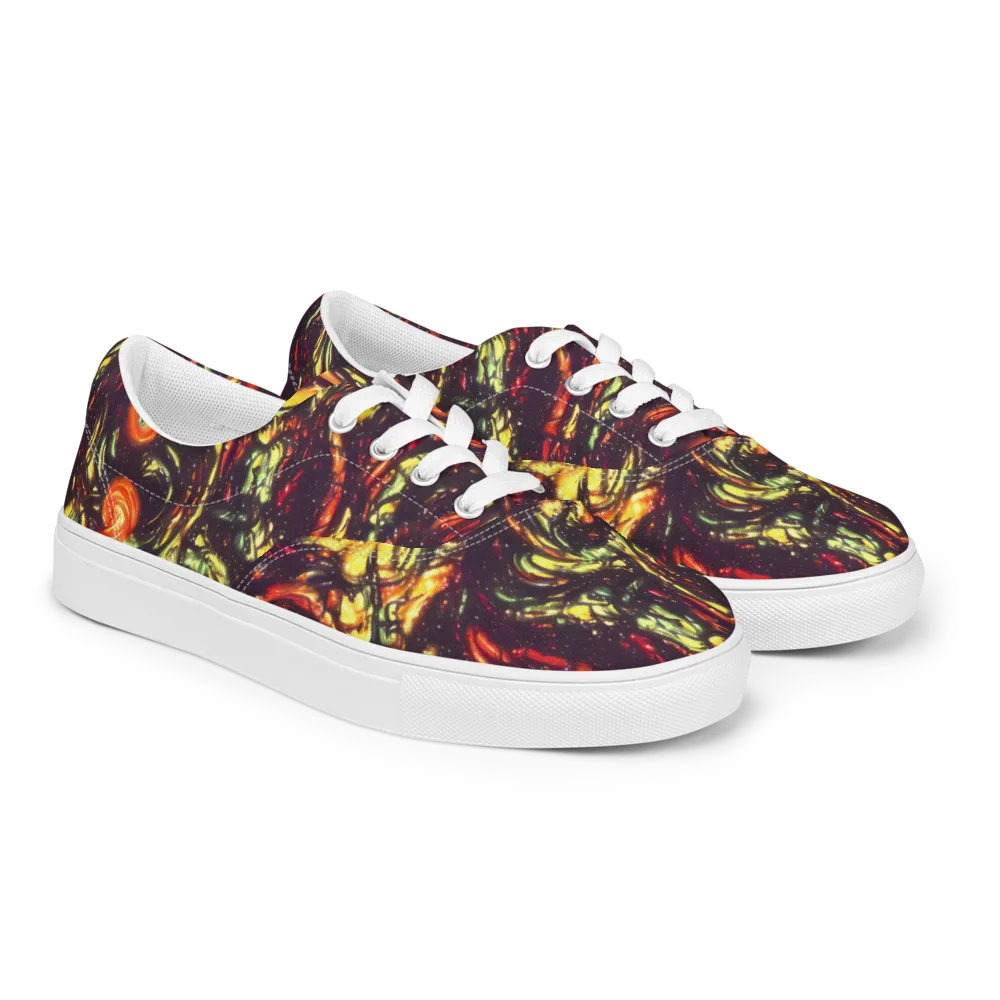 Cosmic Wildfire on Men's Lace-Up Canvas Shoes — Right Front