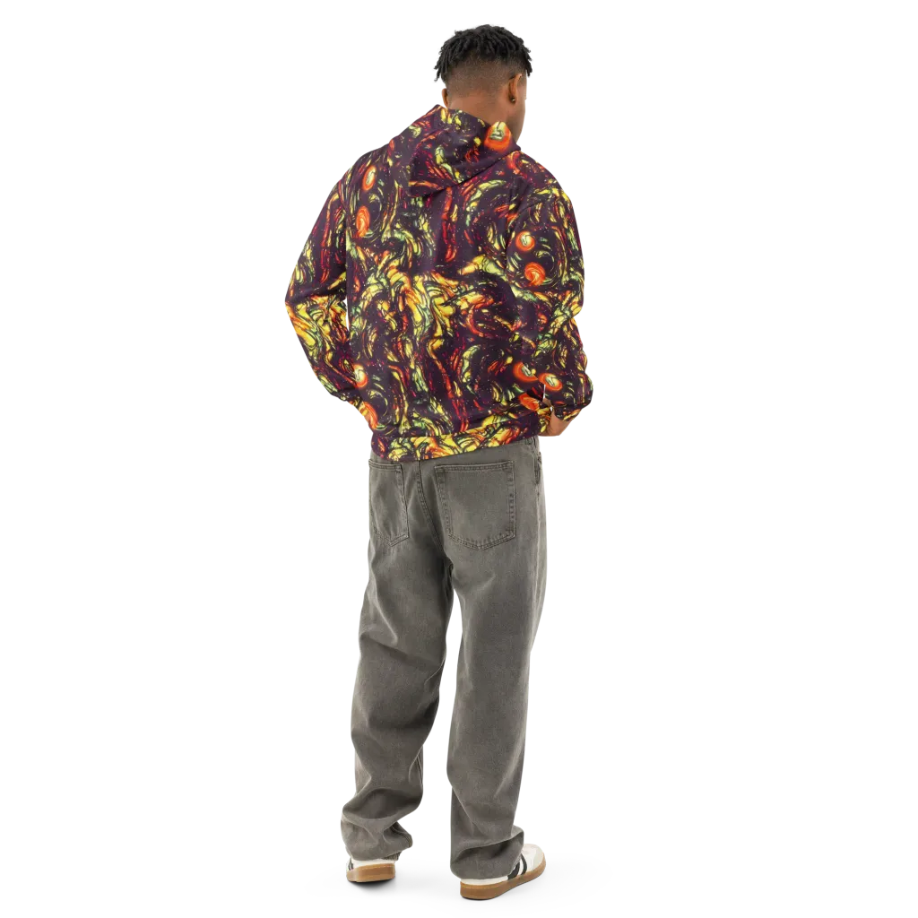 Cosmic Wildfire on Cotton Hoodie — Back