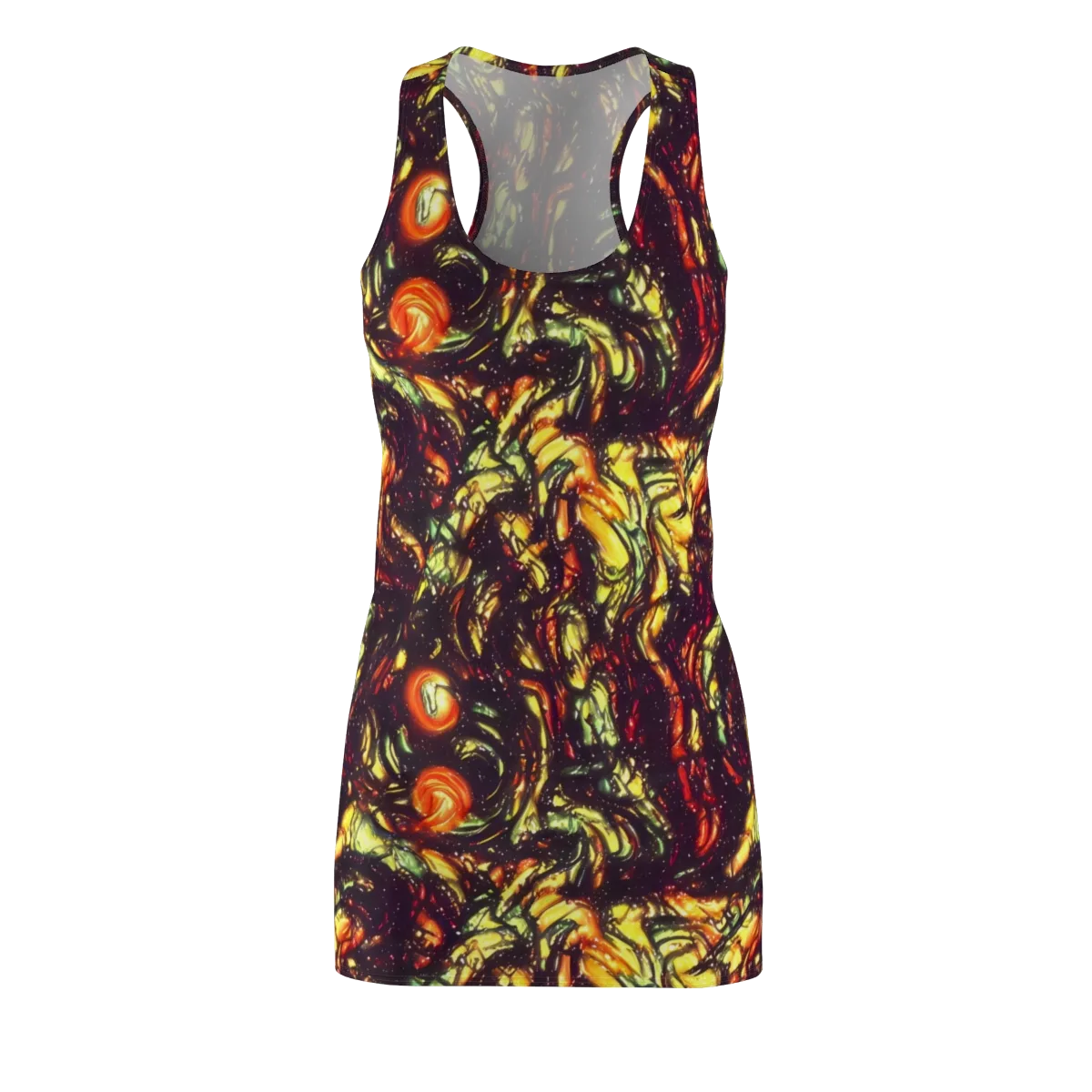 Cosmic Wildfire on Racerback Dress — Front