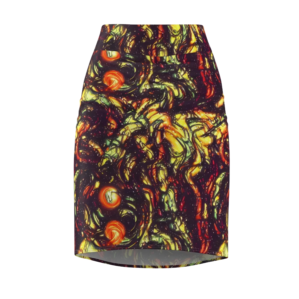 Cosmic Wildfire on Pencil Skirt — Front