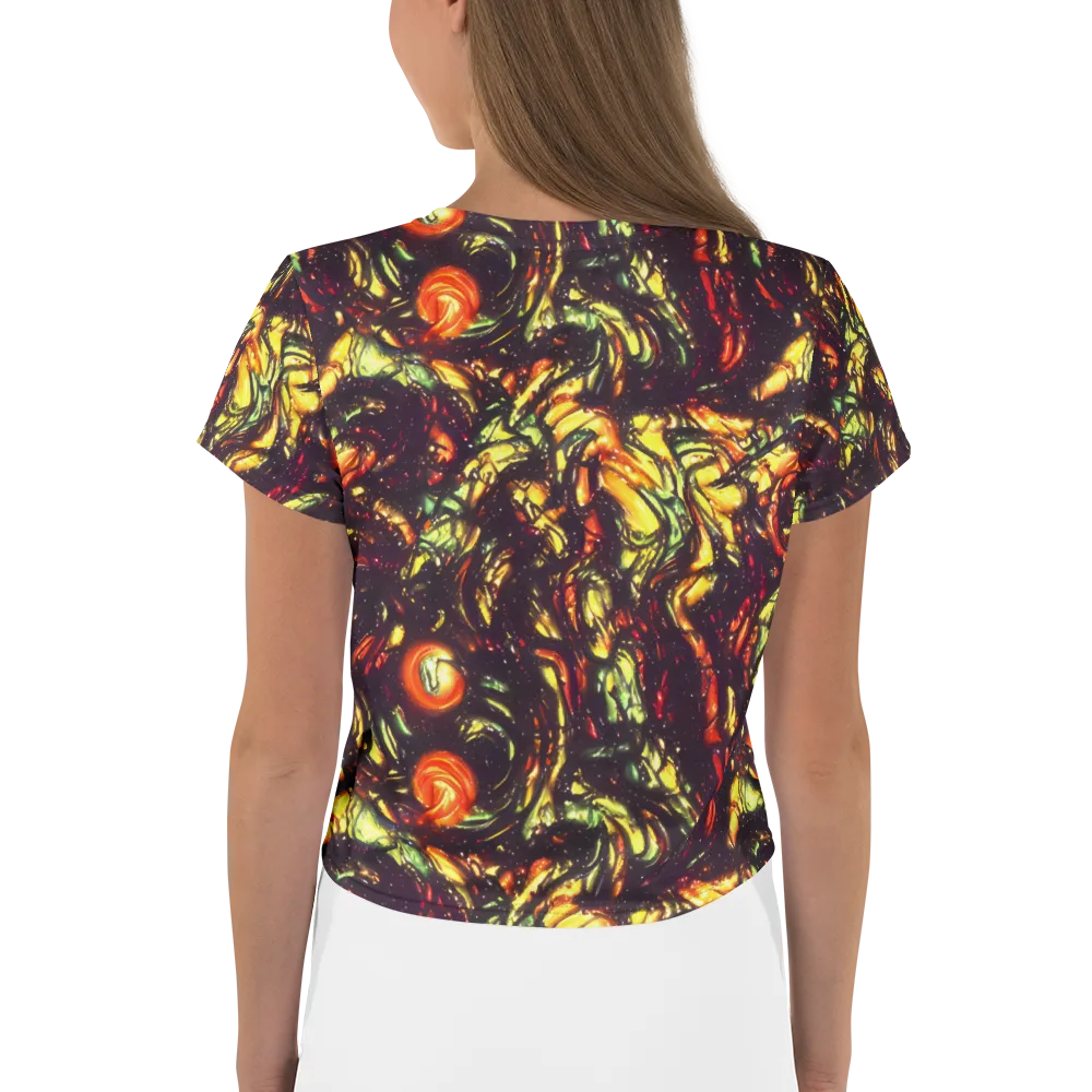 Cosmic Wildfire on Crop Tee — Back