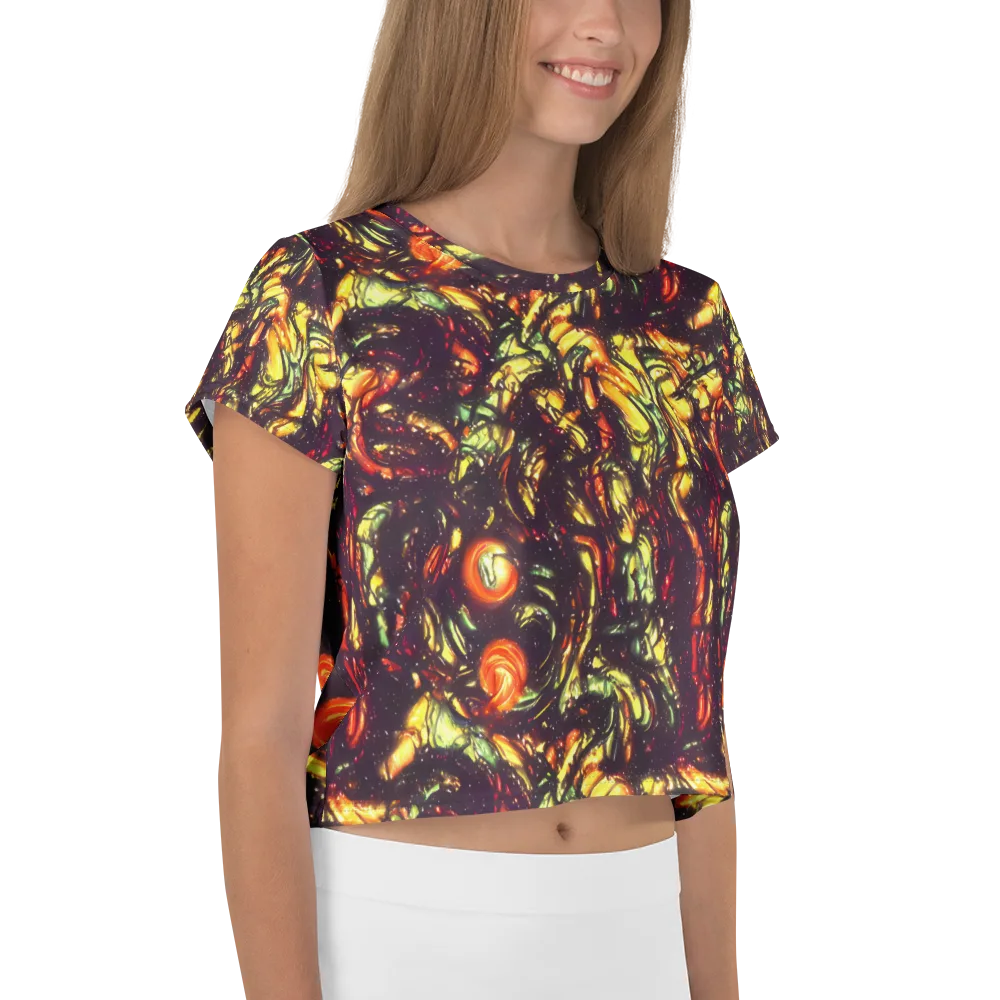 Cosmic Wildfire on Crop Tee — Right