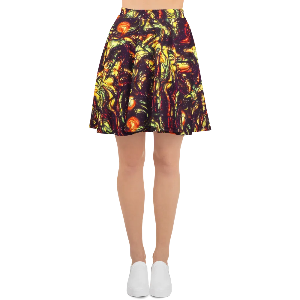 Cosmic Wildfire on Skater Skirt — Front