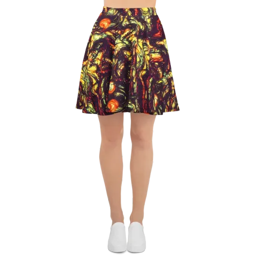 Cosmic Wildfire on a Skater Skirt