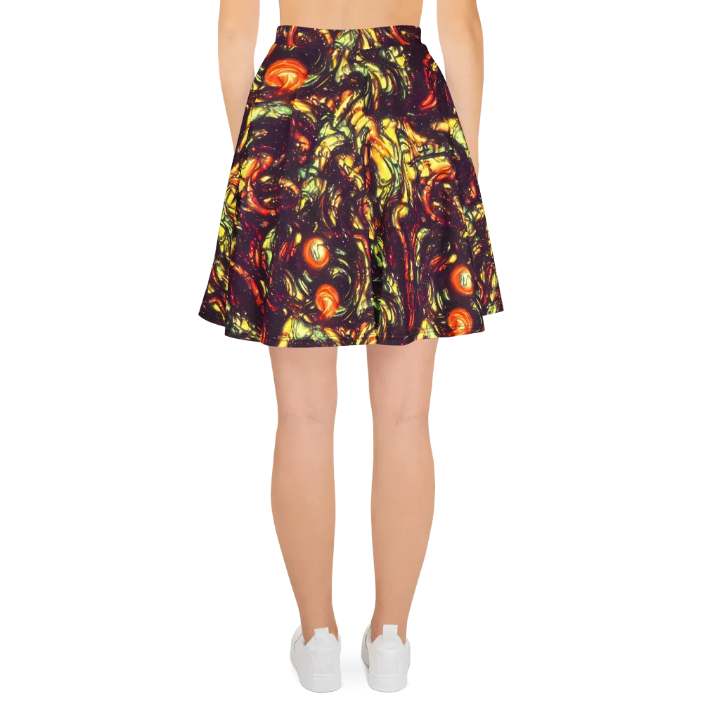 Cosmic Wildfire on Skater Skirt — Back