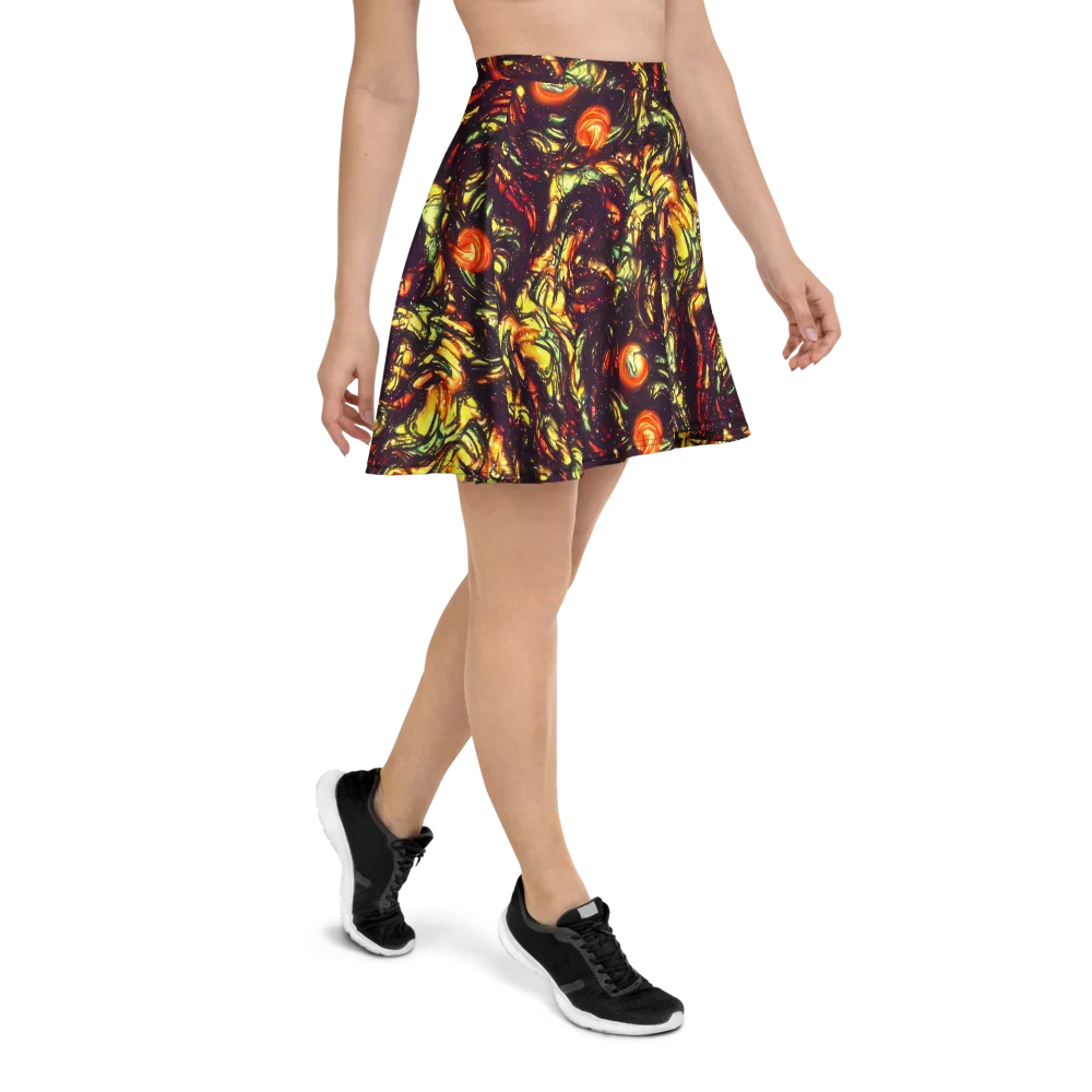 Cosmic Wildfire on Skater Skirt — Right