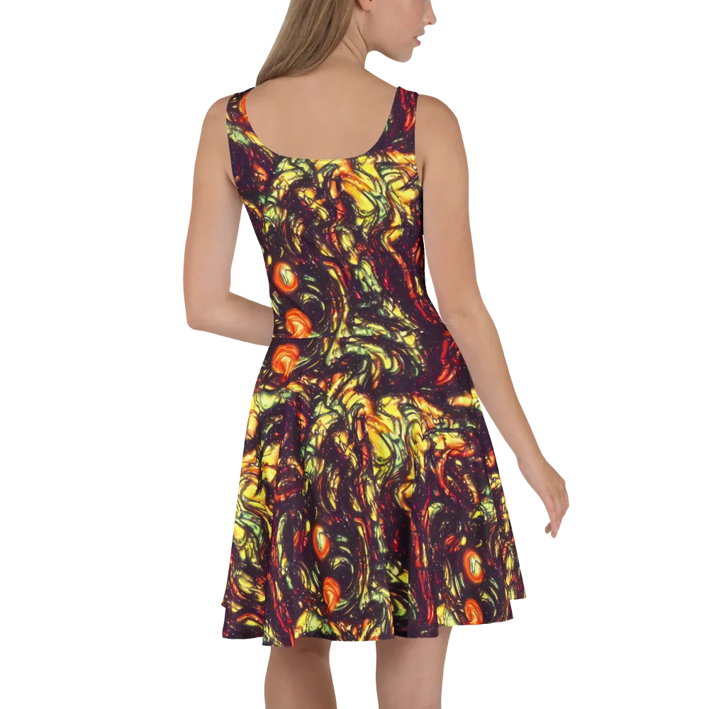 Cosmic Wildfire on Skater Dress — Back