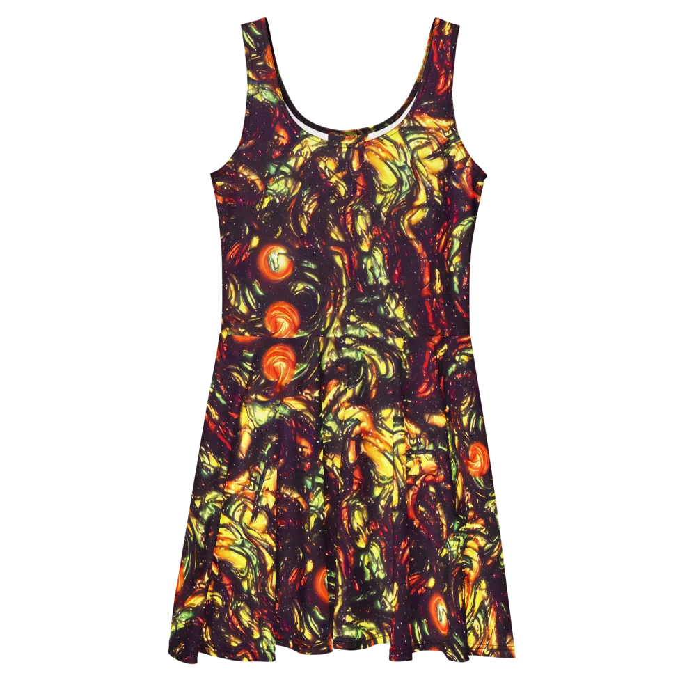 Cosmic Wildfire on Skater Dress — Front