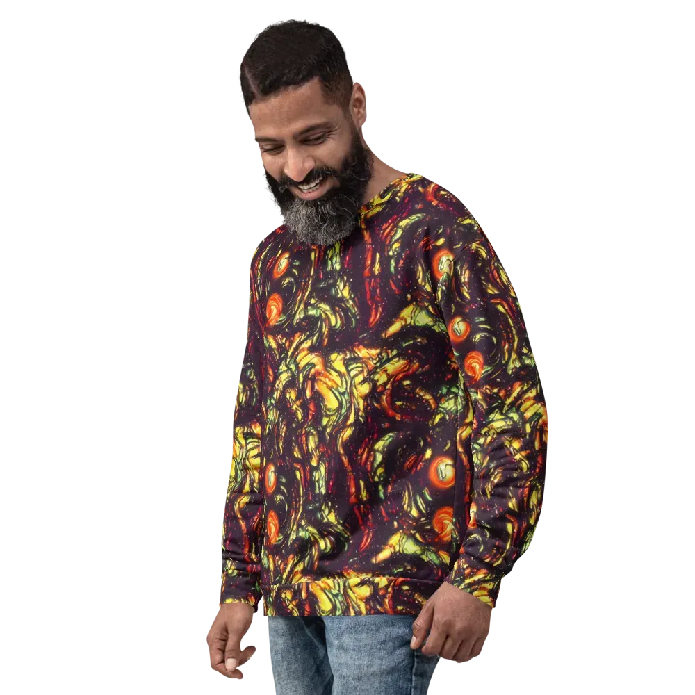 Cosmic Wildfire on Sweatshirt — Left Front