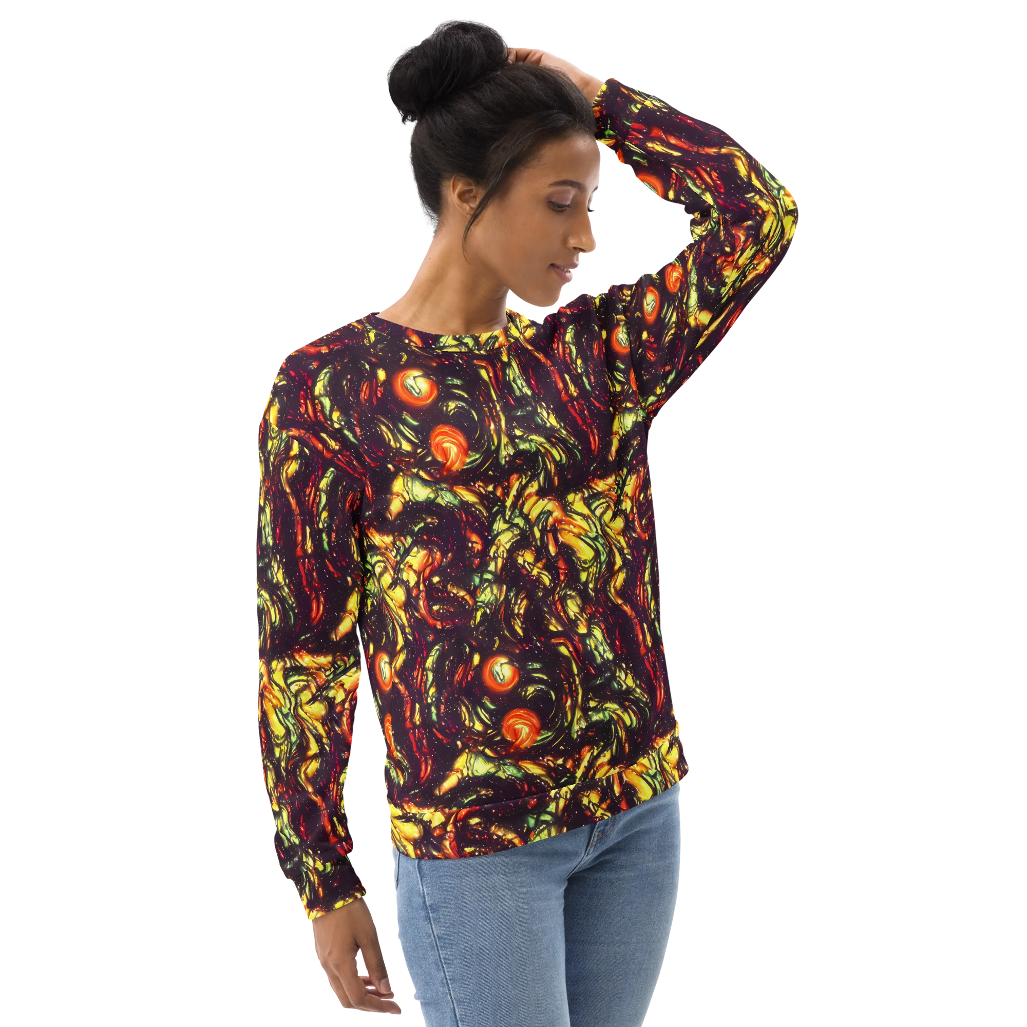 Cosmic Wildfire on Sweatshirt — Right Front