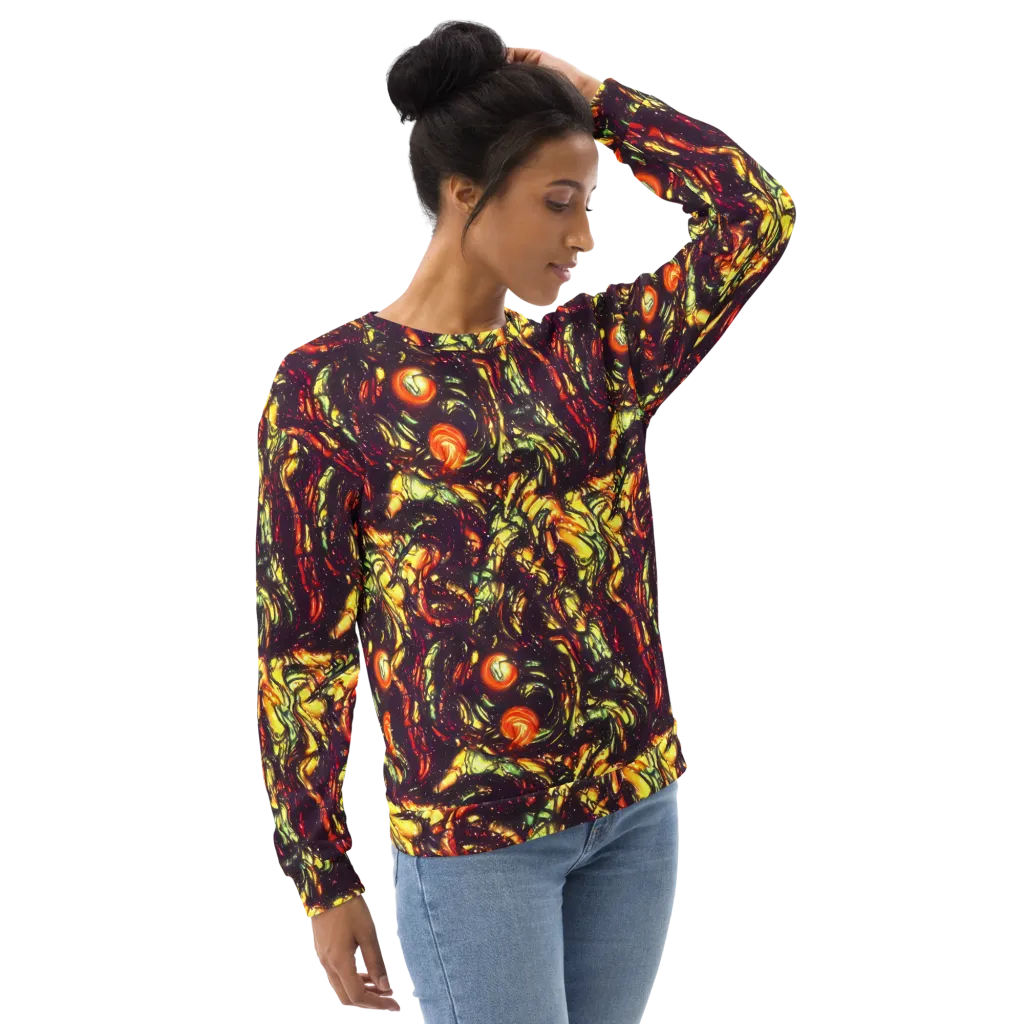 Cosmic Wildfire on Sweatshirt — Right Front