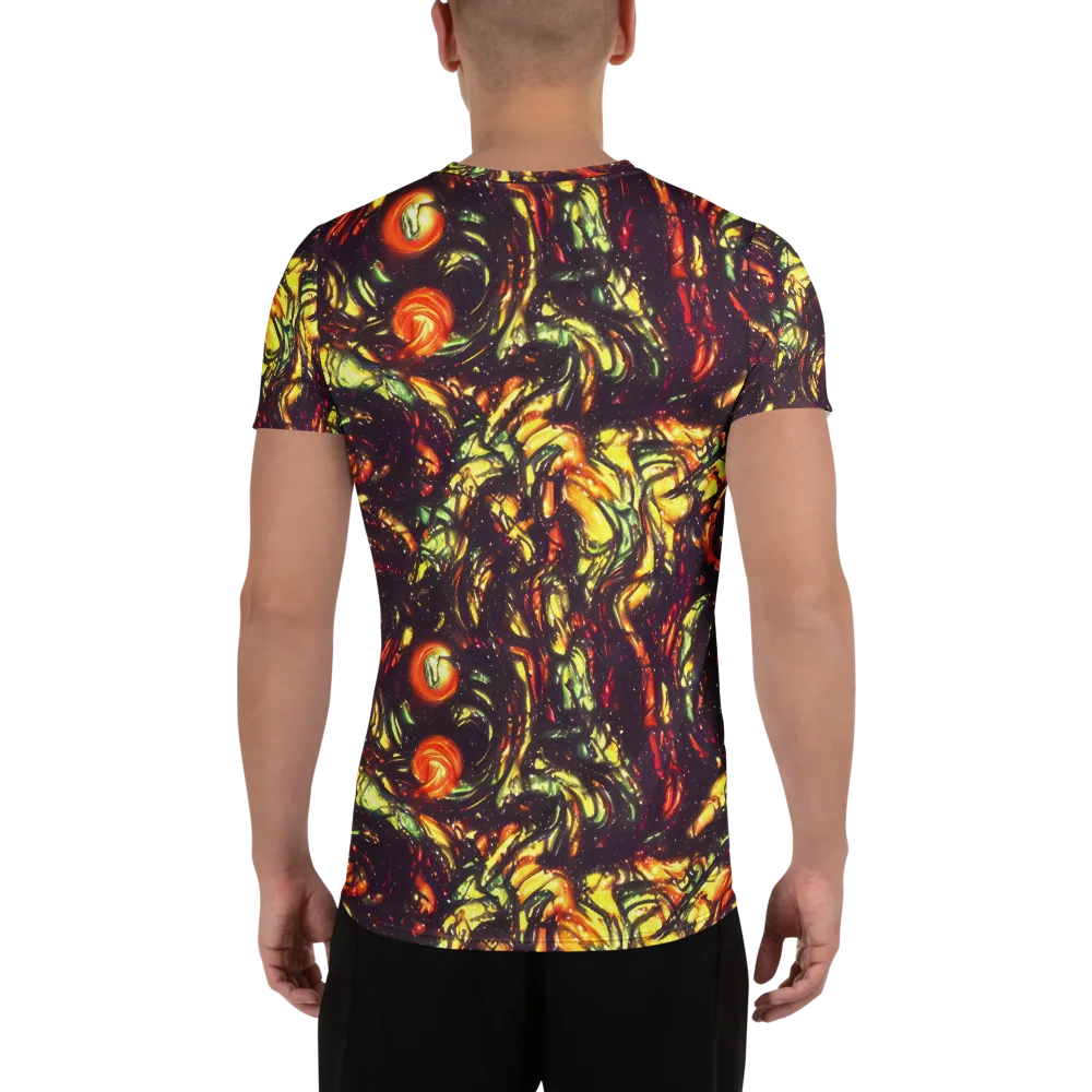 Cosmic Wildfire on Men's Athletic T-Shirt — Back