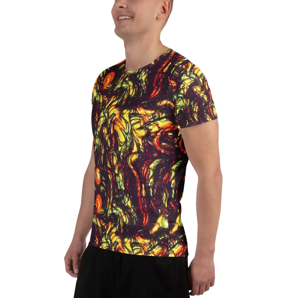 Cosmic Wildfire on Men's Athletic T-Shirt — Left