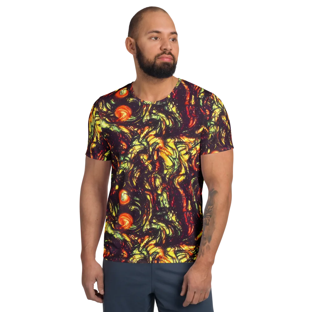 Cosmic Wildfire on Men's Athletic T-Shirt — Front