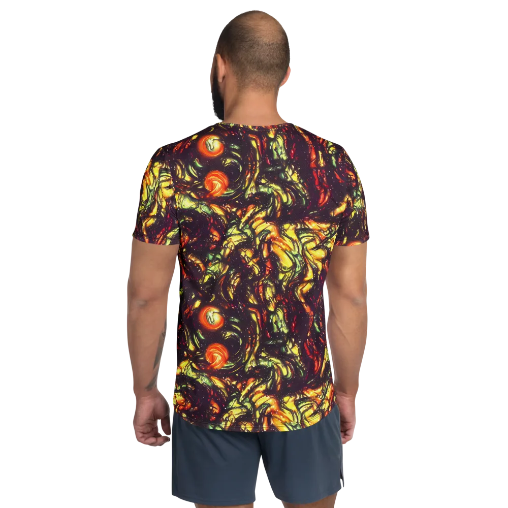 Cosmic Wildfire on Men's Athletic T-Shirt — Back