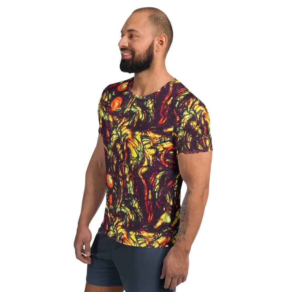 Cosmic Wildfire on Men's Athletic T-Shirt — Left