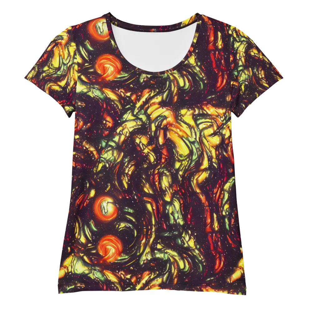 Cosmic Wildfire on Women's Athletic T-Shirt — Front