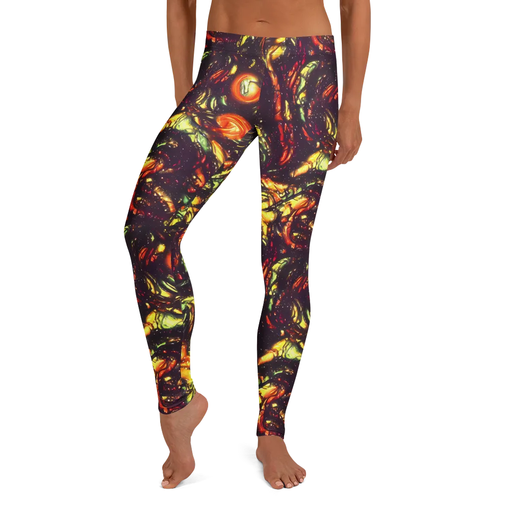 Cosmic Wildfire on Leggings — Front