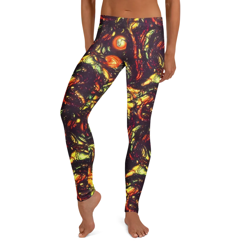 Cosmic Wildfire on Leggings — Front