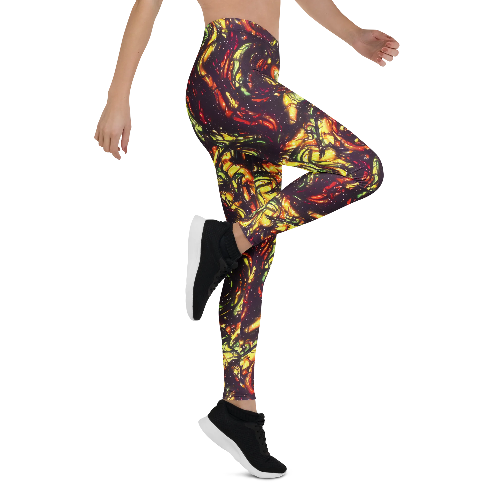 Cosmic Wildfire on Leggings — Right