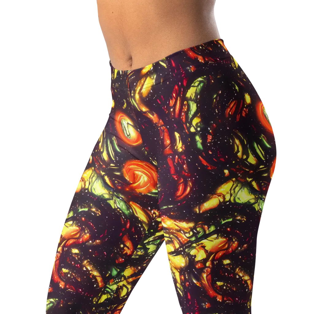 Cosmic Wildfire on Leggings — Left Front