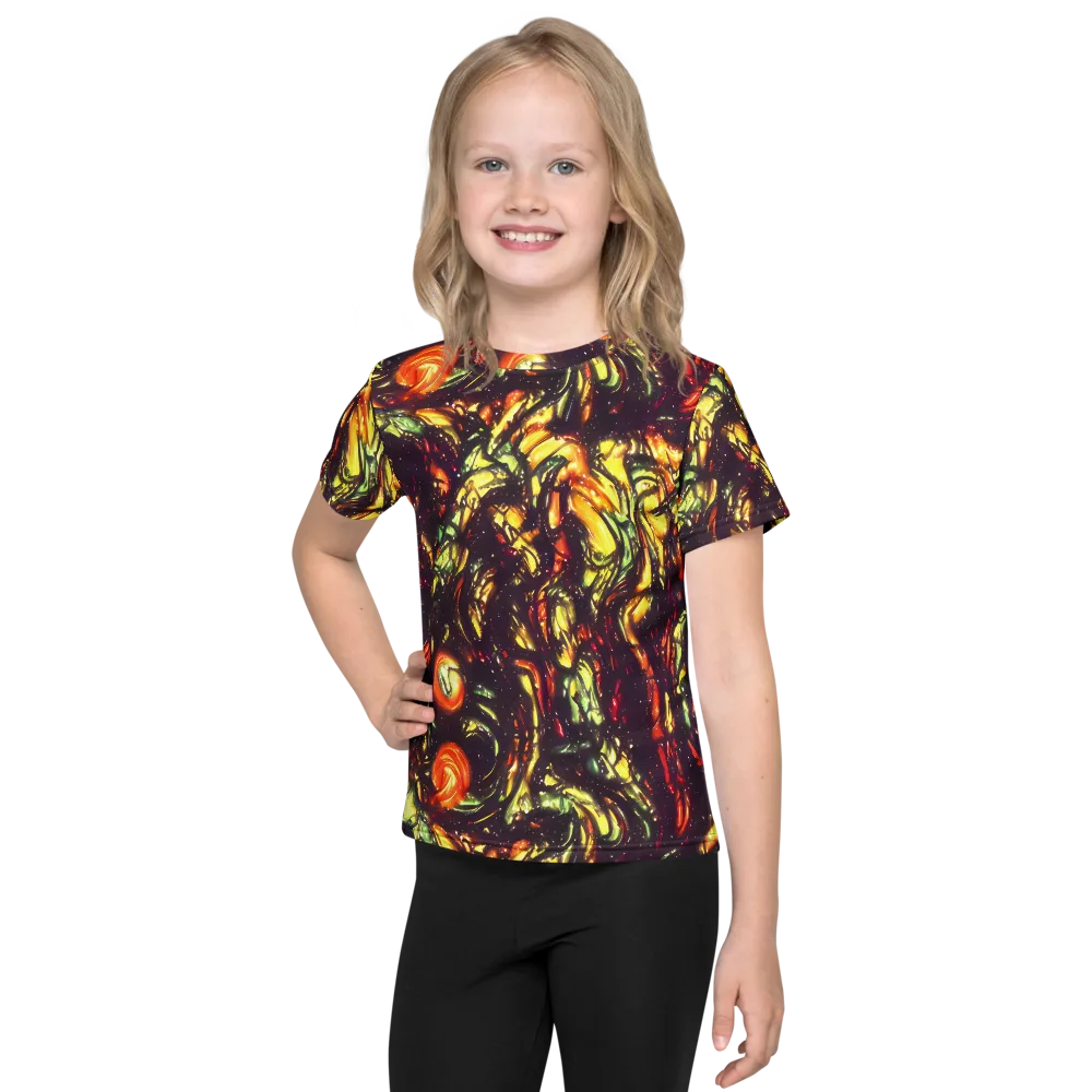 Cosmic Wildfire on Kids Crew Neck T-Shirt — Front