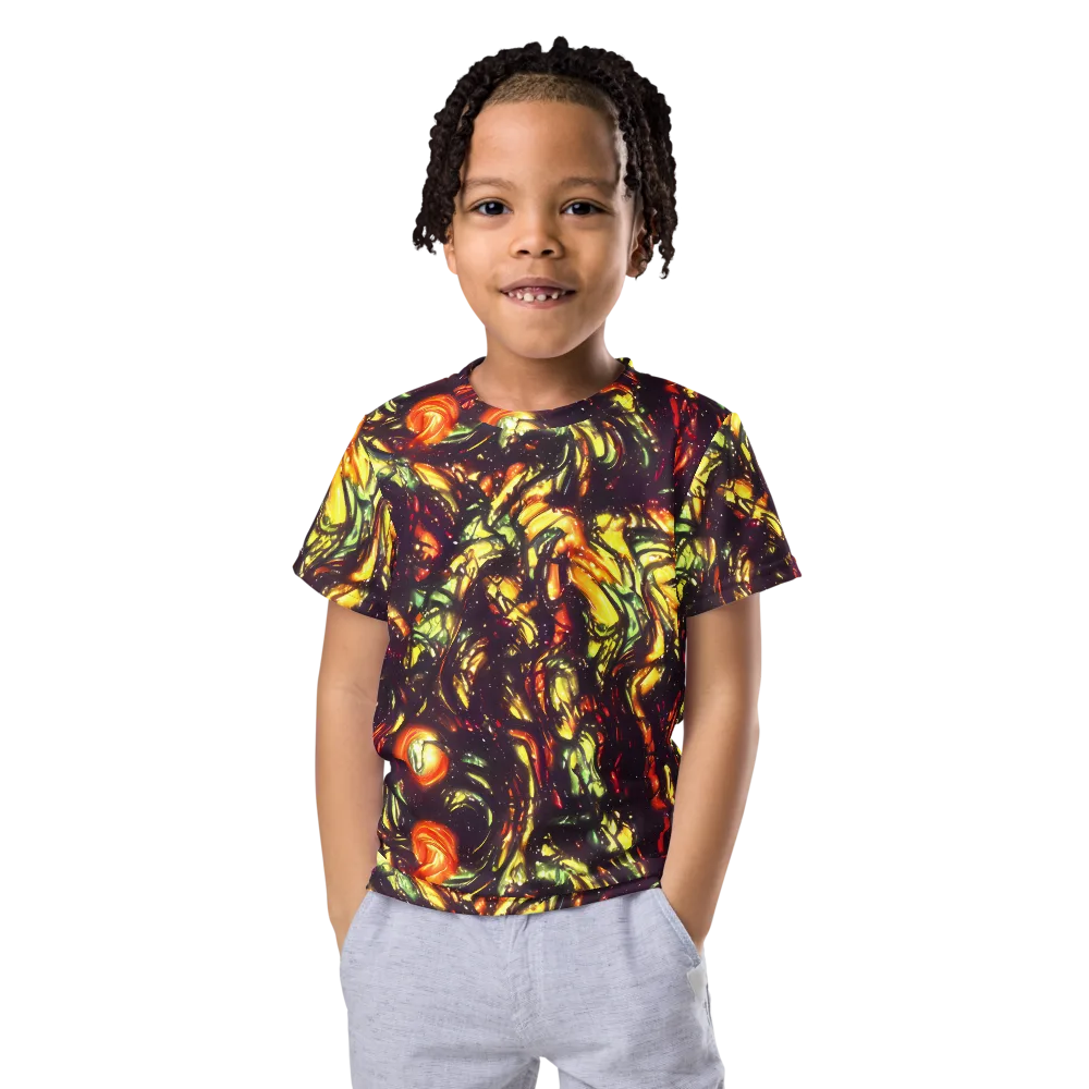 Cosmic Wildfire on Kids Crew Neck T-Shirt — Front