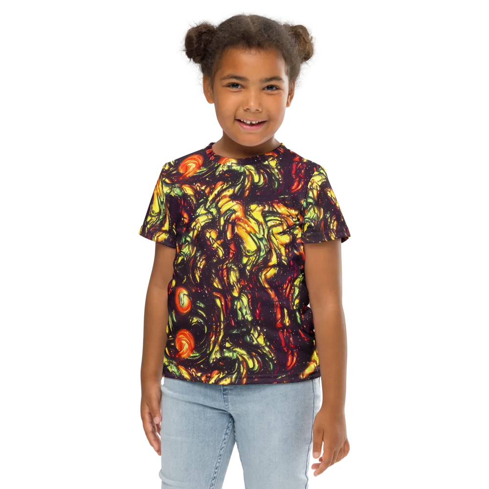 Cosmic Wildfire on Kids Crew Neck T-Shirt — Front