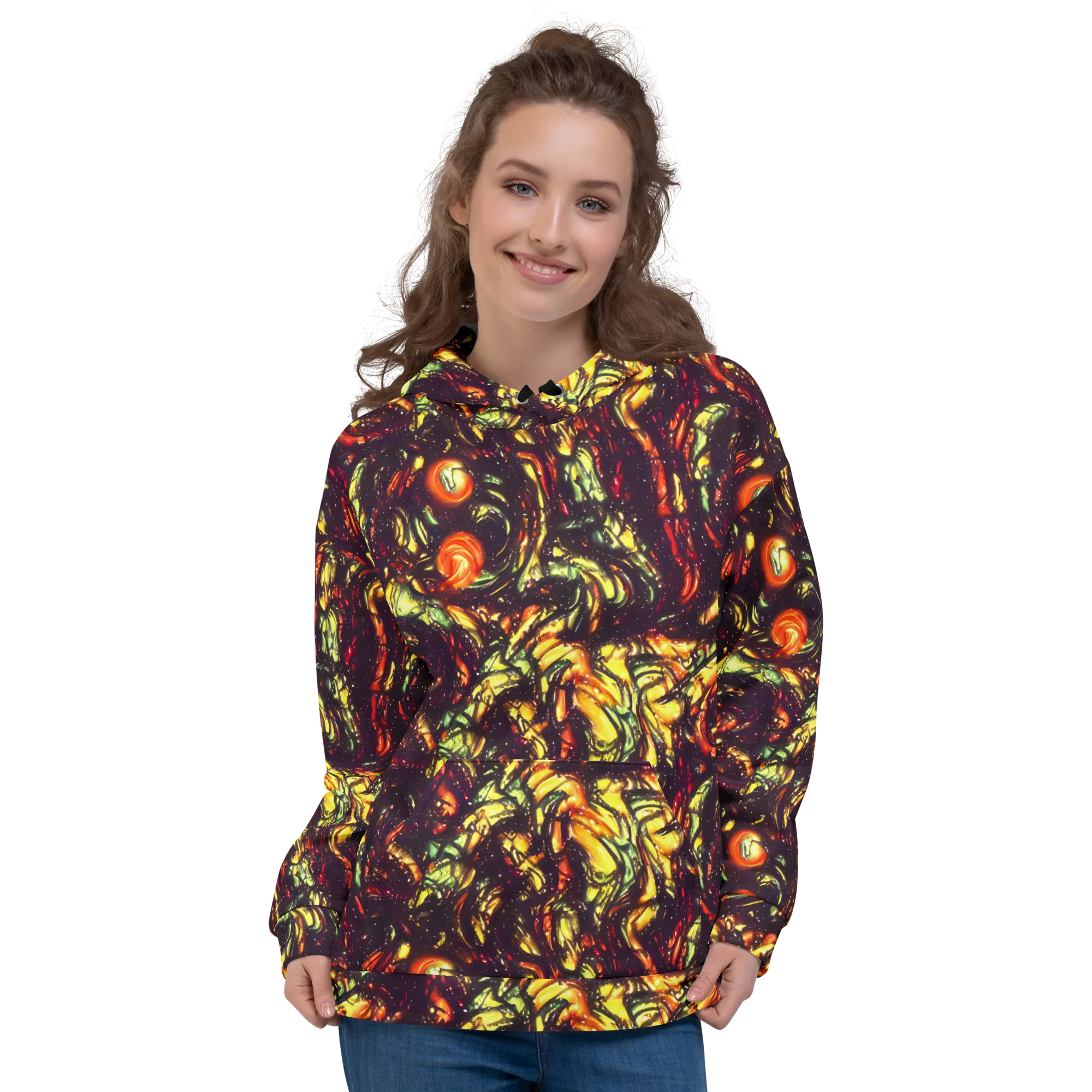 Cosmic Wildfire on Hoodie — Front