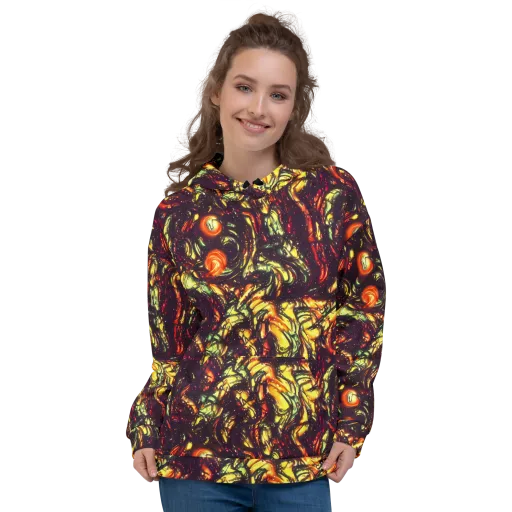 Cosmic Wildfire on a Hoodie