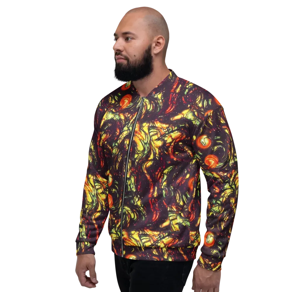 Cosmic Wildfire on Bomber Jacket — Left