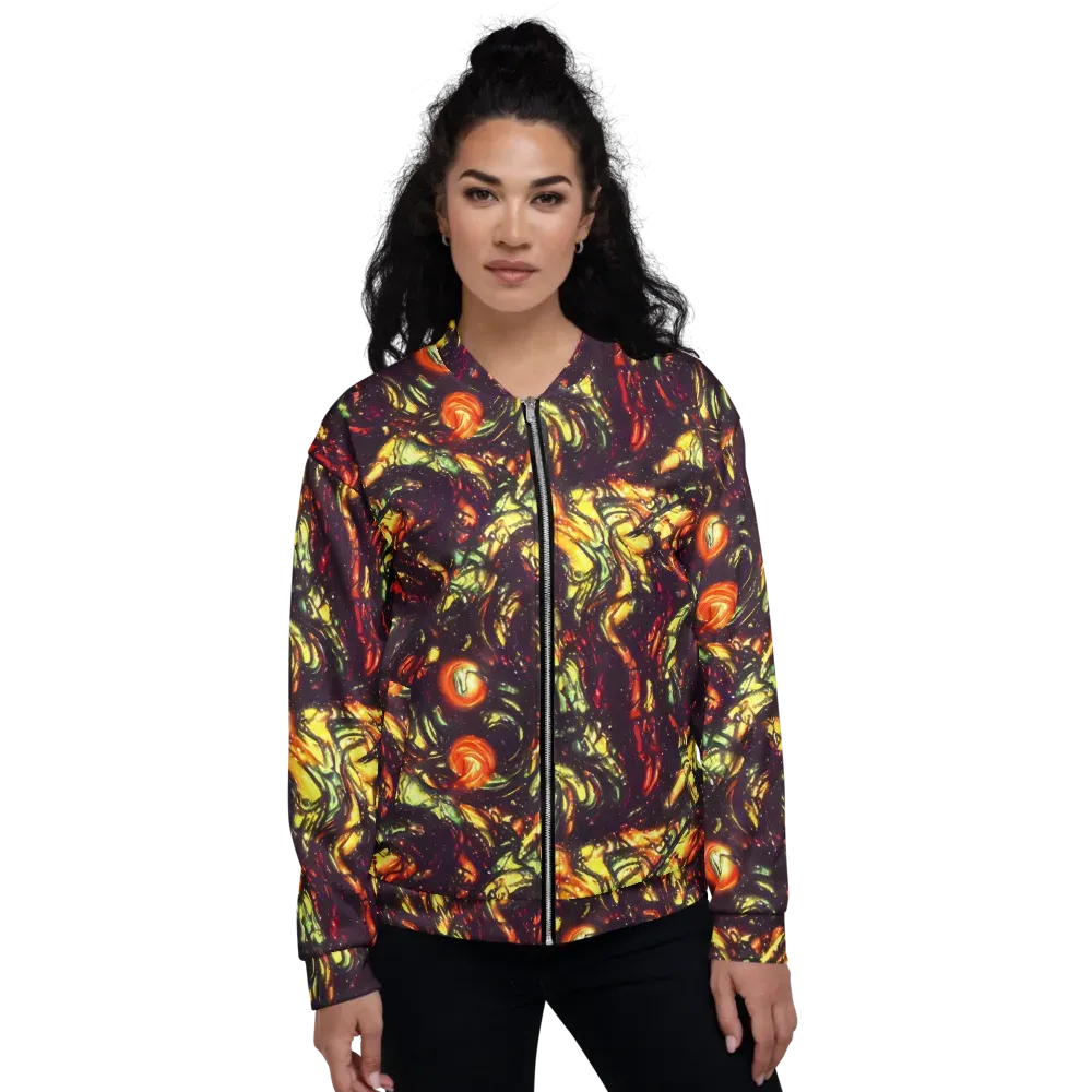 Cosmic Wildfire on Bomber Jacket — Front