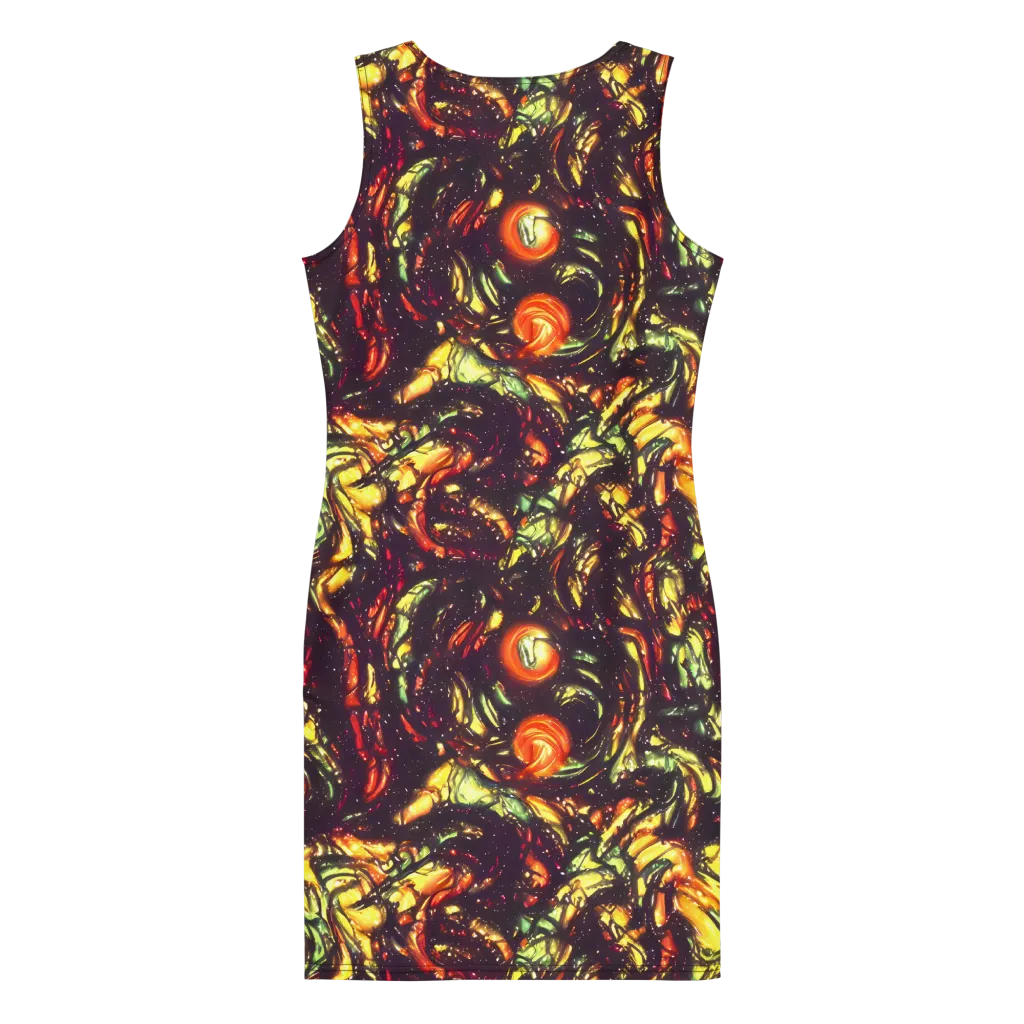 Cosmic Wildfire on Bodycon Dress — Back