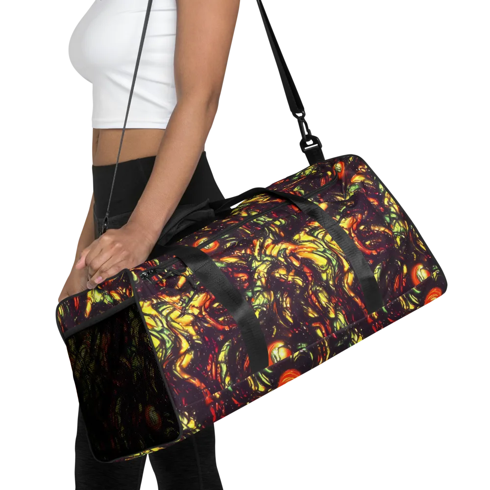 Cosmic Wildfire on Duffle Bag — Front