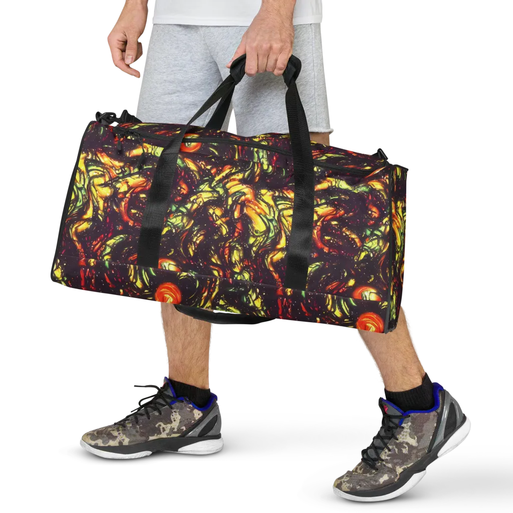 Cosmic Wildfire on Duffle Bag — Front