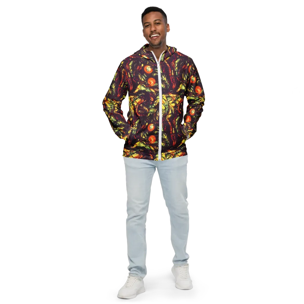 Cosmic Wildfire on Men's Windbreaker — Front