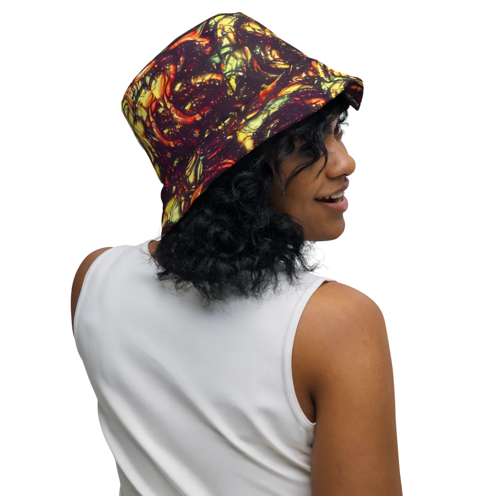Cosmic Wildfire on Reversible Bucket Hat — Right Outside