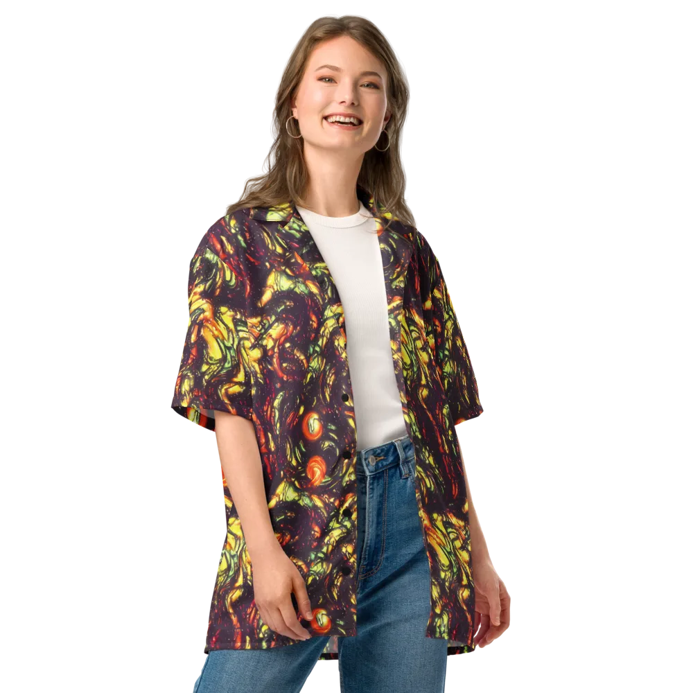 Cosmic Wildfire on Button Shirt — Front